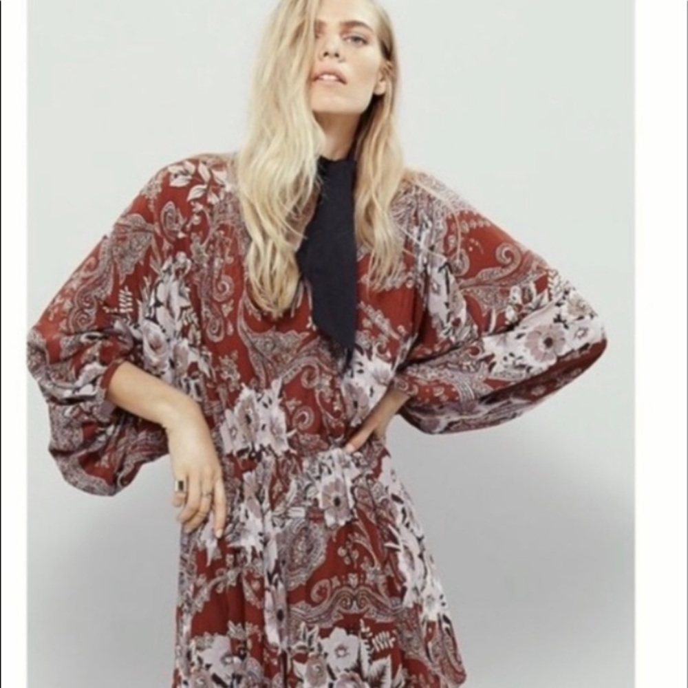 Free people high plains chiffon dress